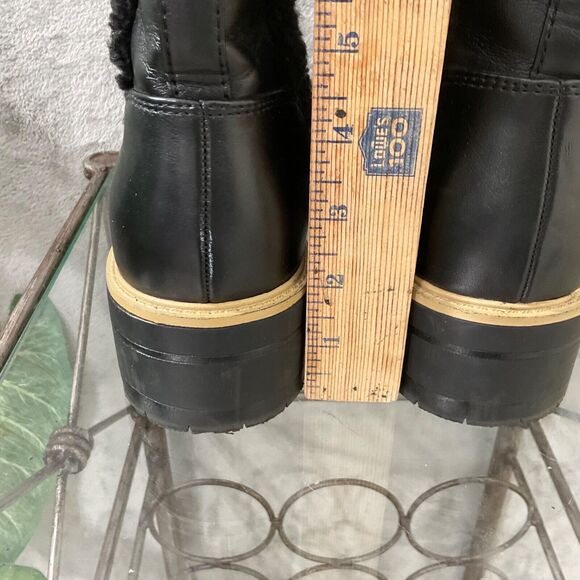 Marc Fisher Black Ink faux Leather/fur Chelsea Platform Boot women’s Size11 Blk - Picture 5 of 10